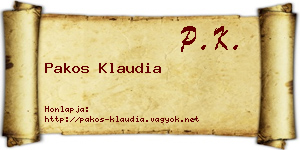 Pakos Klaudia névjegykártya